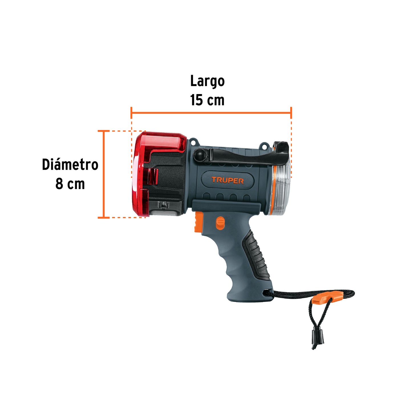 Linterna reflectora LED 2000 lm, recargable, TRUPER