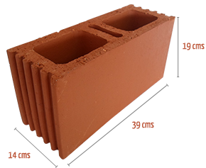 Superblock (2/3 hoyos resistencia 70kg/cm2) 14*19*39