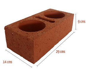 Ladrillo Tubular Rústico 14*9*29