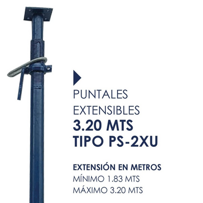 RENTA DE PUNTALES EXTENSIBLES 3.20 MTS